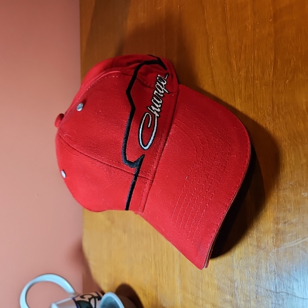 Vintage Dodge CHARGER Red BASEBALL hat Cap with Embroidered Logo
